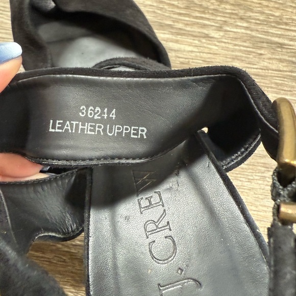 J. Crew Shoes sz:7.5 Black Suede Leather Strappy 4" Heels Quiet Luxury Girlboss - Picture 7 of 8
